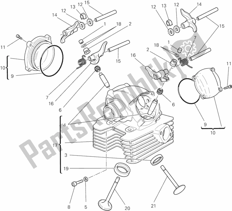 Tutte le parti per il Testata Verticale del Ducati Monster 795 EU Thailand 2013